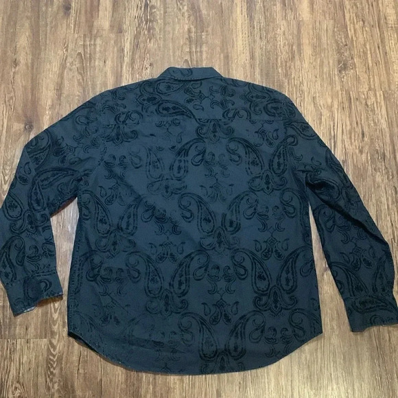 J. Campbell Los Angeles Men’s Paisley Black Button Down Shirt XL - Picture 3 of 6